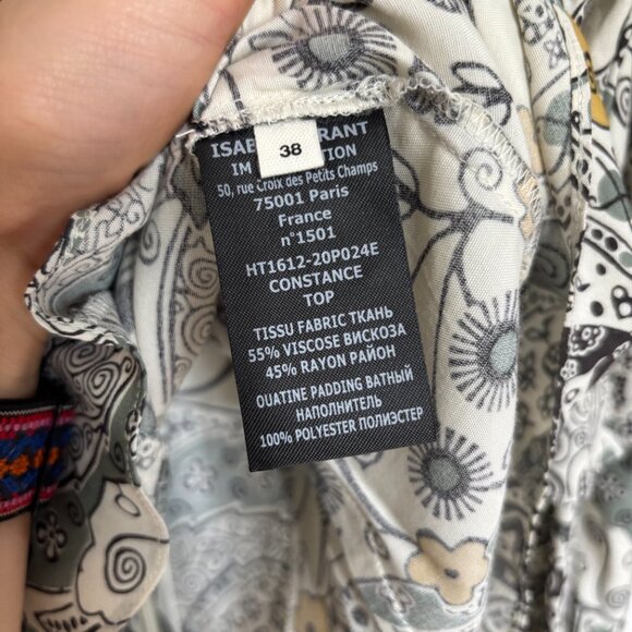 Isabel Marant Etoile Constance Top Blouse Ruffle Print 38 - Picture 5 of 9
